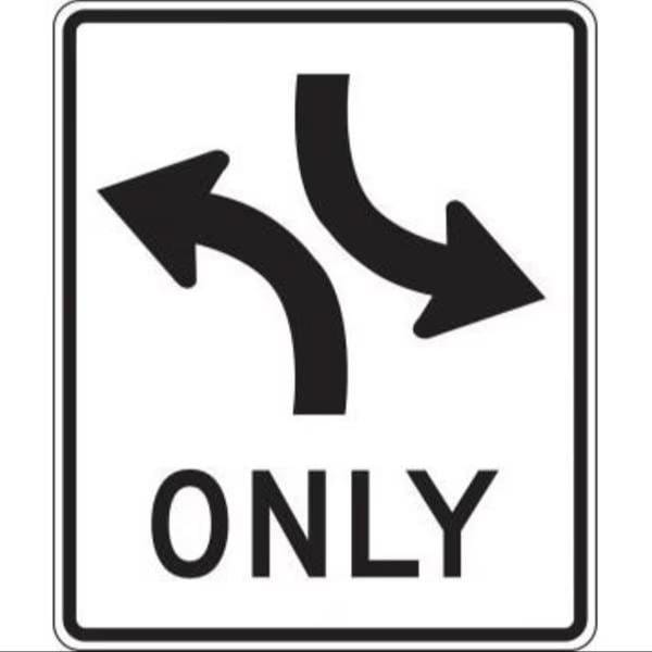 Accuform LANE GUIDANCE SIGN TWOWAY LEFT TURN FRR660DP FRR660DP - main